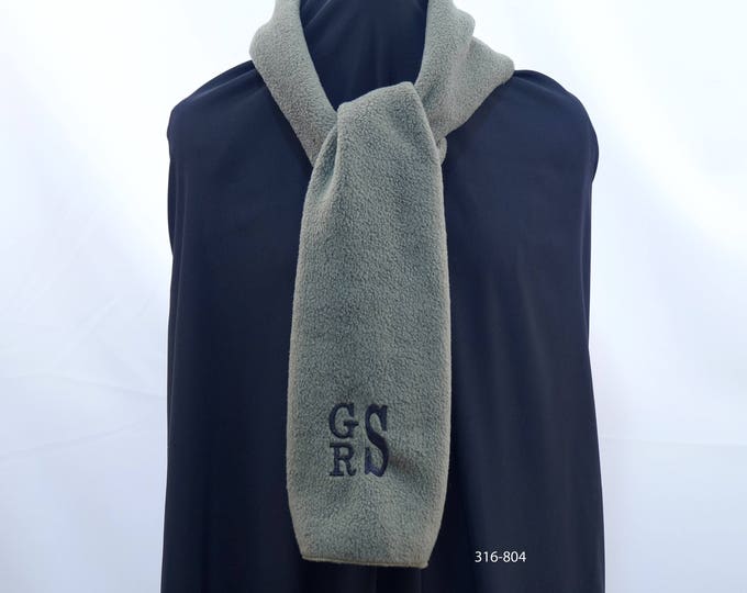 Monogrammed Oblong Scarf, Monogrammed Scarf, Fleece Scarf, Monogram Gifts, Large Scarf, Gifts under 20, Gift for Her, Gift for Him, Scarves