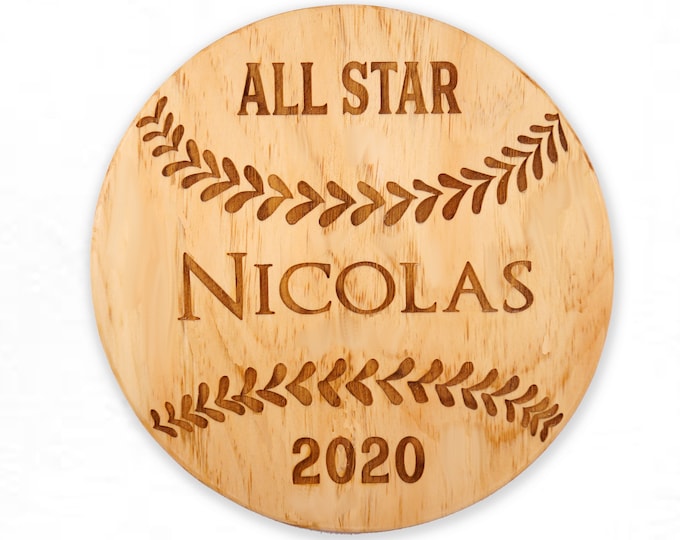 Personalized Baseball, Allstar, Custom Baseball Sign, Wooden Baseball Plaque, Baseball Team Gift, Childs gift, Baseball Coach Gift