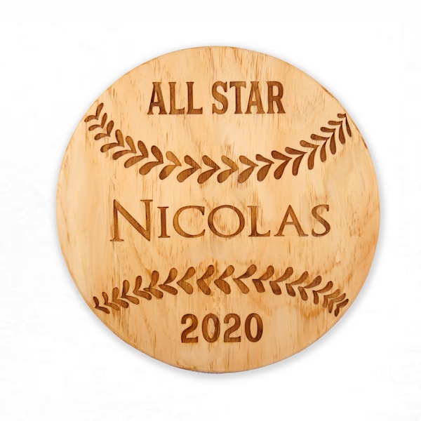 Personalized Baseball, Allstar, Custom Baseball Sign, Wooden Baseball Plaque, Baseball Team Gift, Childs gift, Baseball Coach Gift