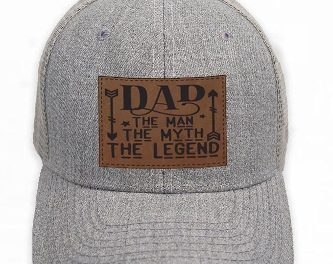 Dad the Man, the Myth, the Legend, Dad Gift, Trucker Hat, First time dad gift, Trucker Cap, Custom hat, Faux Leather Patch, Fathers day gift