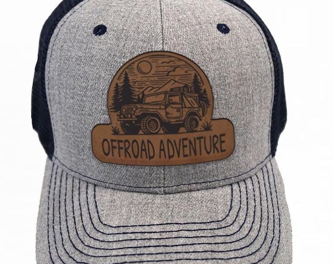 Offroad hat, Trucker Hat, Trucker Hat, Trucker Cap, 4x4 hat, All terrain vehicle hat, four by four, Faux Leather Patch