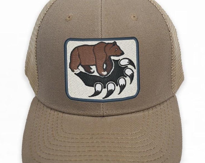 Bear Trucker Hat, Northwoods Bear, Trucker Hat,  Brown Bear Hat, Black Bear Trucker Hat, Trucker Cap, Bear Patch