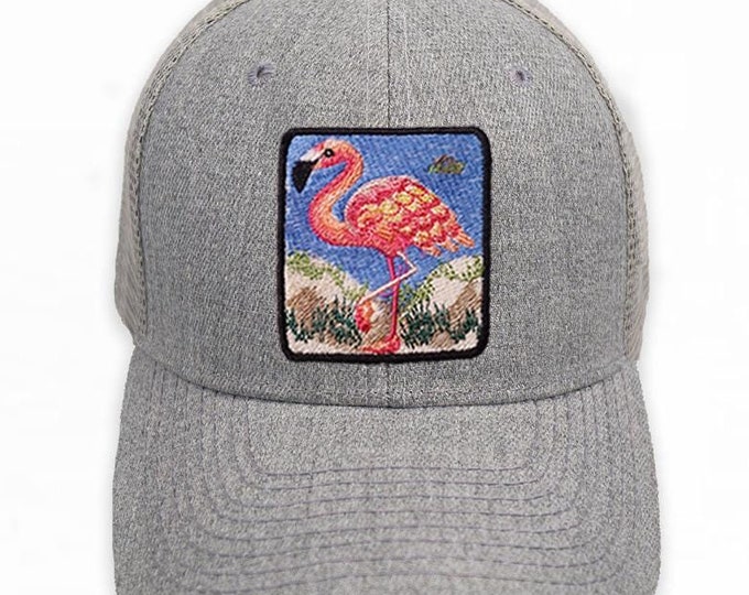 Flamingo Patch Trucker Hat, Flamingo Beach Hat, Flamingo, Trucker Hat, Trucker Cap, Flamazing