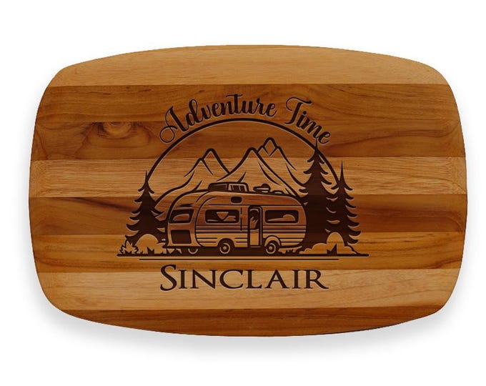Personalized Engraved Teak Cutting Board, Laser Engraved Cutting Board, Kitchen Cutting Board, Camp Cutting Board
