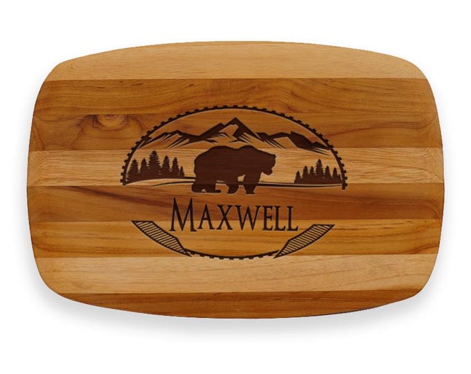 Personalized Teak Cutting Board: Laser Engraved Design, Kitchen Decor (12x8")