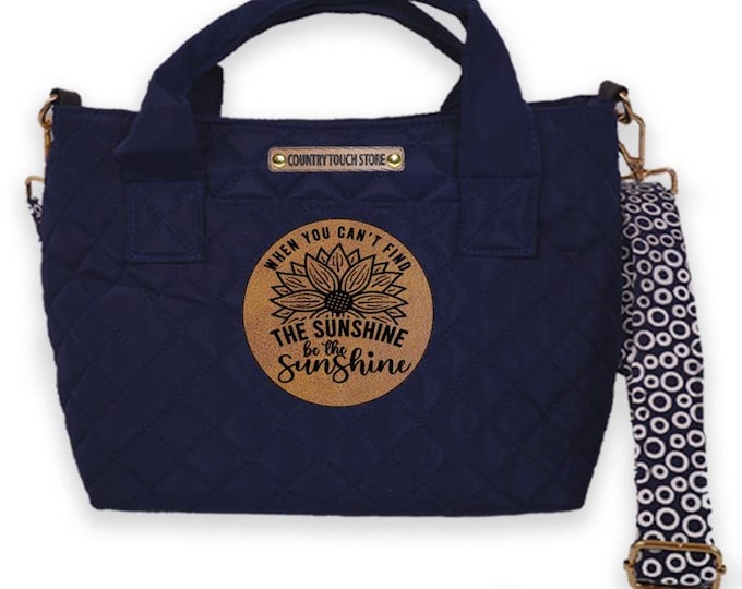 Be the Sunshine Patch Purse, Purse with Zip Top and multi pockets, Crossbody Bag, Handbag, Shoulder Bag, Purse, Unique Crossbody Bag