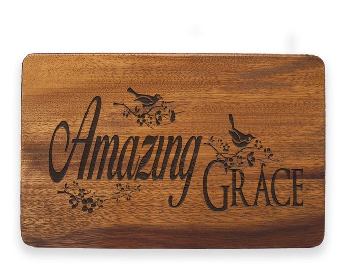 Amazing Grace,  Laser Engraved Christian Art, Bible Verse Wallhanging, Scripture Art, Minister Gift