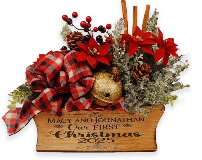 Personalized Pine Rustic Tray:  Christmas Tray,
