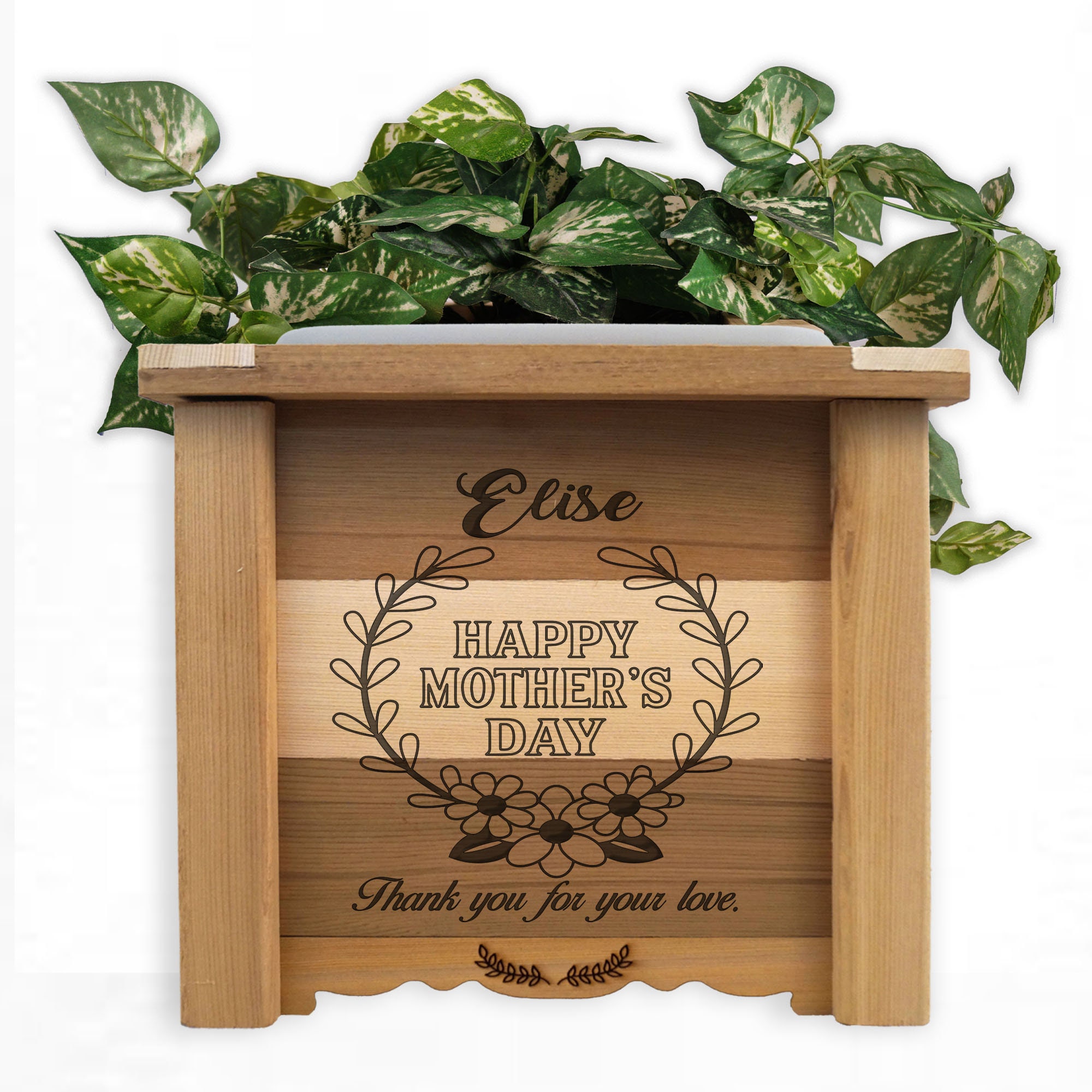 Personalized Cedar Planter, Happy Mother's Day Planter, Herb Garden