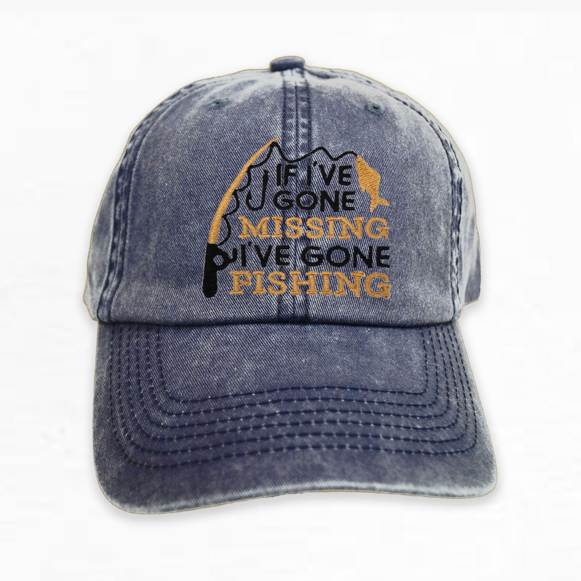 Gone Fishing Hat, Personalized Hat Fishing design, Soft Structure