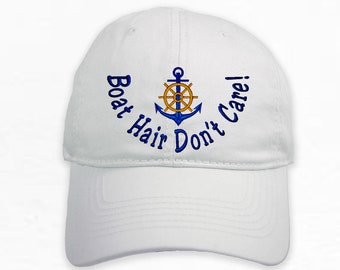Boat Hair Don't Care Hat: Personalized Nautical Anchor Design