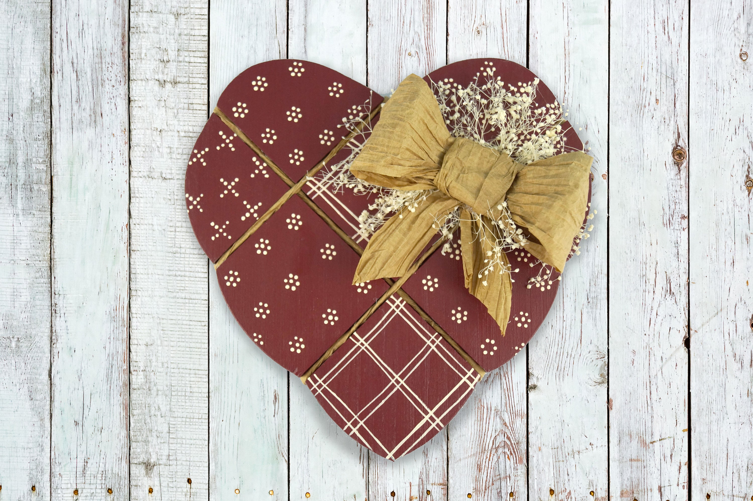 Country Heart, Heart Wall Hanging, Barn Red Country Heart, Rustic Red