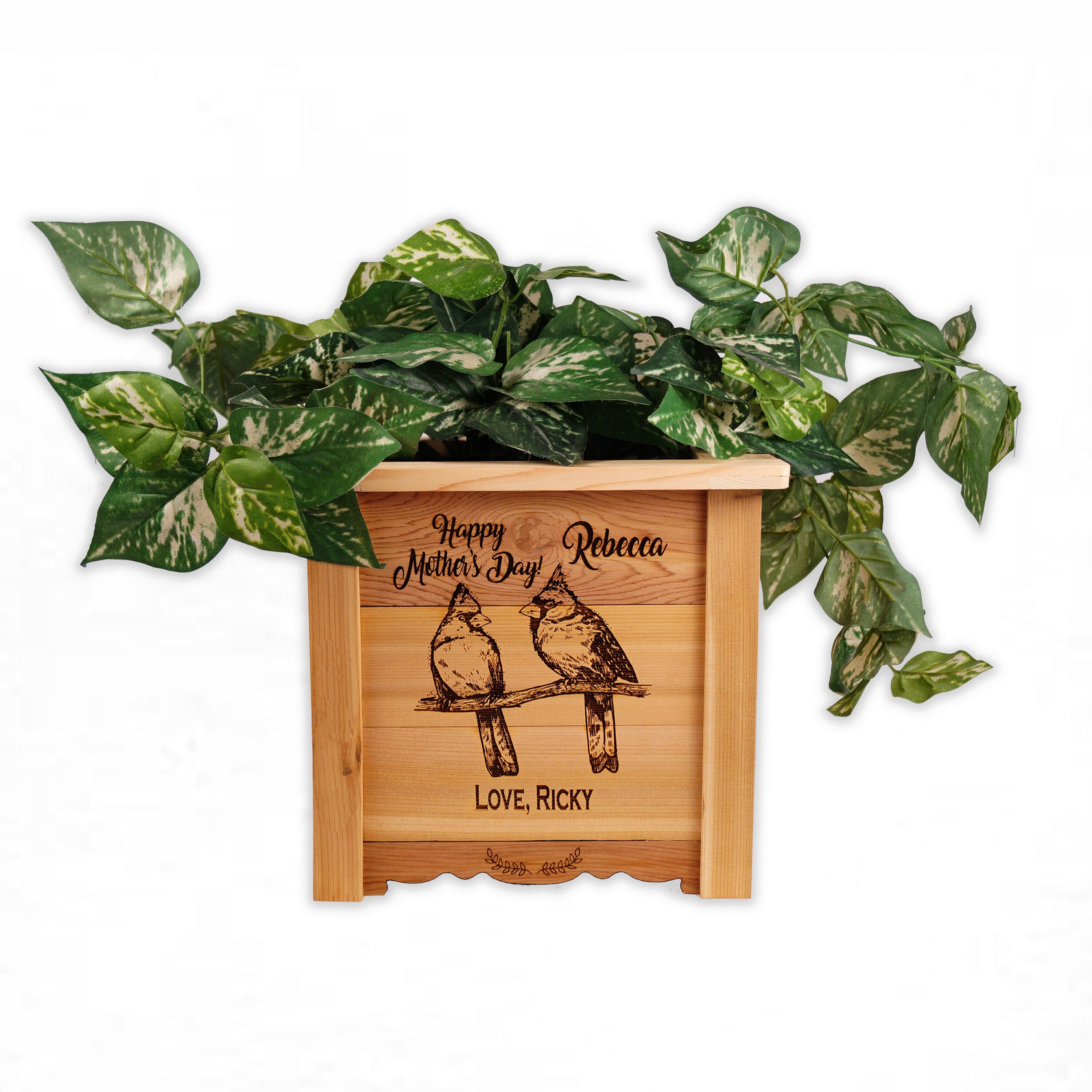 Personalized Cedar Planter Outdoor Planter Herb Garden Etsy UK