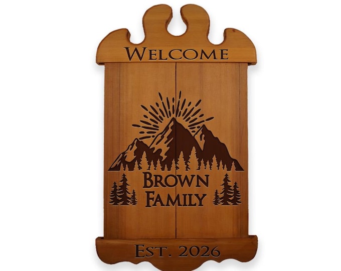 Personalized Cedar Sign:  Rustic Style, Outdoor or Indoor Wall hanging