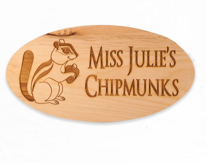 Chipmunks Sign, Personalized with your Text, Cute Chipmunk, Animal sign