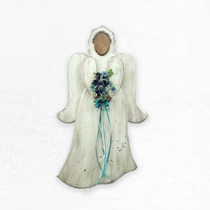 Farmhouse Style Angel, Country Wooden Angel, Distressed Wood Angel, Floral Angel, Antiqued Angel, Angel Wall Hanging, Rustic Angel