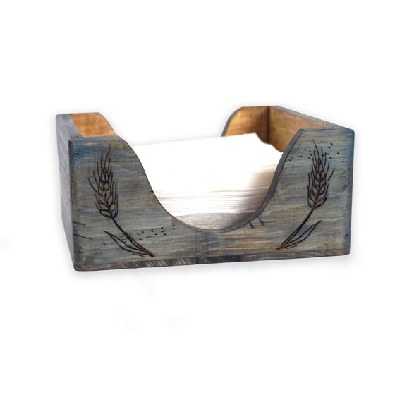Serviettenhalter Im Bauernhaus-Stil, 15x15 Cm, Blau – Stabil & Dekorativ