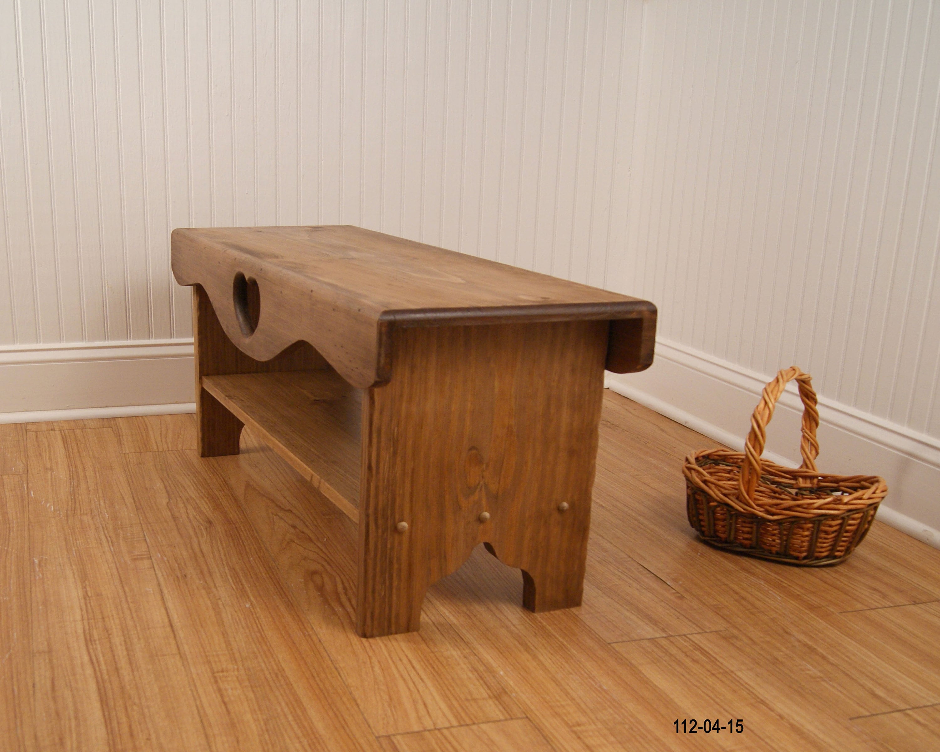 Heart Bench, Bedroom Bench, Farmhouse Bench, Shaker Bench, Bench with