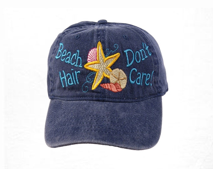 Beach Hair Don't Care Hat, Beach Hair Don't Care Cap, Personalized Hat, Personalized Cap, Personalized Baseball Cap, Dad Hat, Gift for Her,