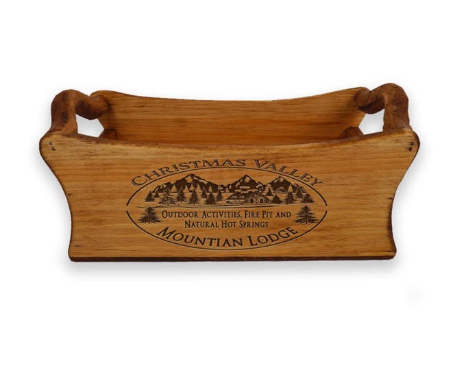 Personalized Rustic Pine Tray: Engraved Table Centerpiece