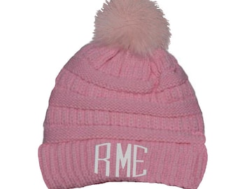 Personalized Knit Beanie with Removable Pom Pom
