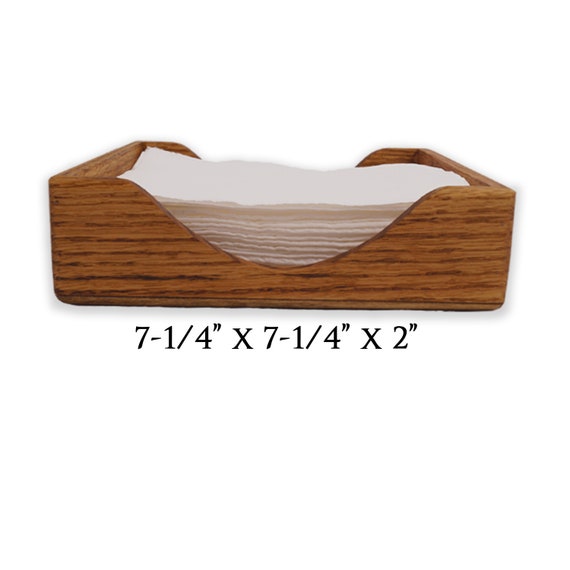 Solid Oak Dinner Napkin Holder: Country Kitchen Dispenser