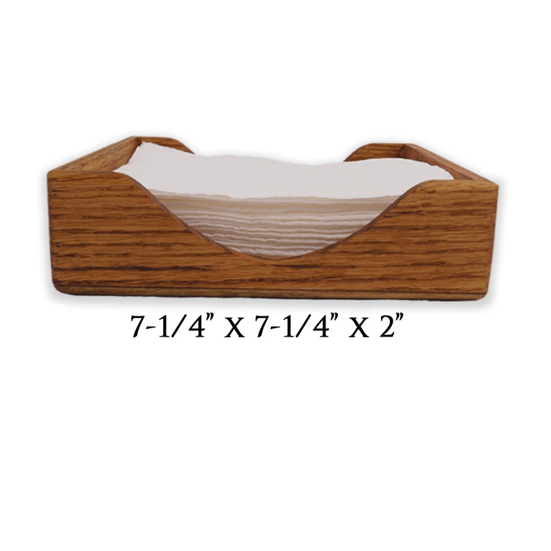 Solid Oak Dinner Napkin Holder: Country Kitchen Dispenser image 1