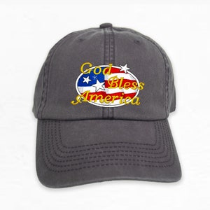 God Bless America Hat, Personalized Flag hat, Stars and Stripes hat, American Flag Design Hat, USA Hat, Dad Hat, America