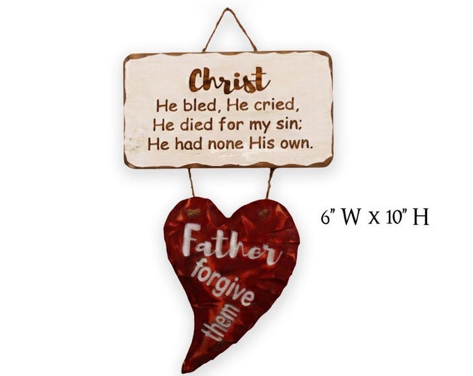 Father Forgive Them Sign, Christian, Minister Gift, 6x10 Inch