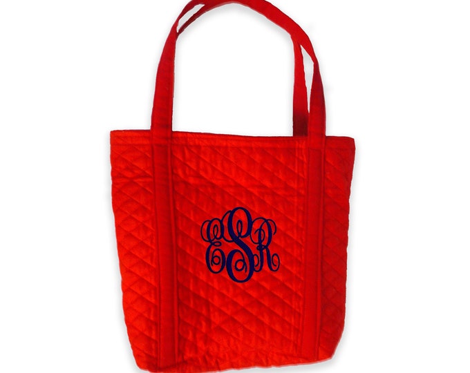 Personalized Quilted Tote, Monogrammed Bag, Large Quilted Tote, Handbag, Purse, Beach Bag, Camp Tote, Large Purse, Monogram