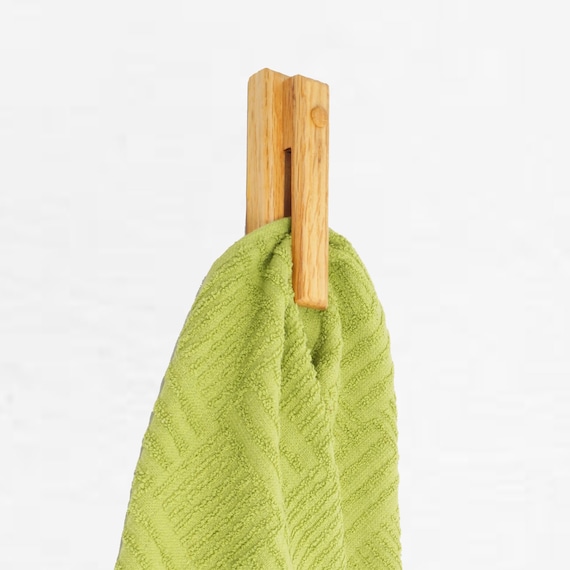 Handmade Hardwood Kitchen Towel Holder: Marble Grip Design