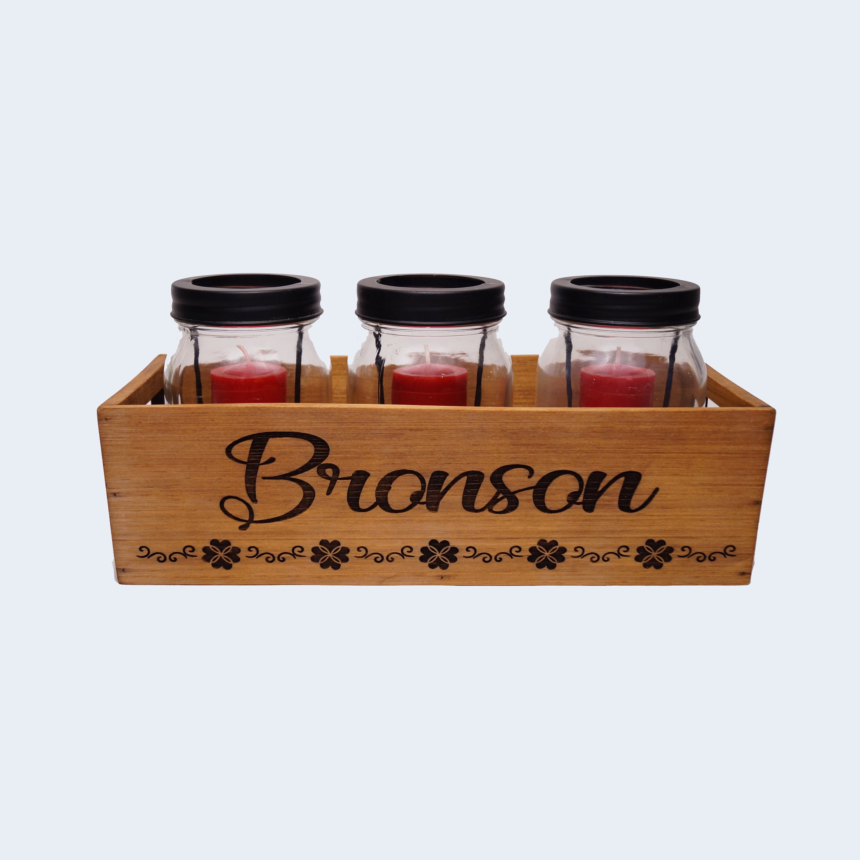 Farmhouse Mason Jar Candle Holder, Table Centerpiece, Candle Jar Box