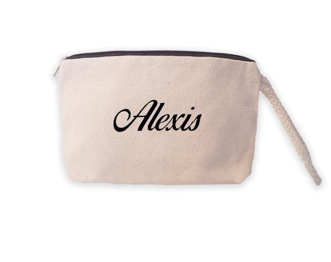 Personalized Canvas Wristlet: Embroidered Custom Bag