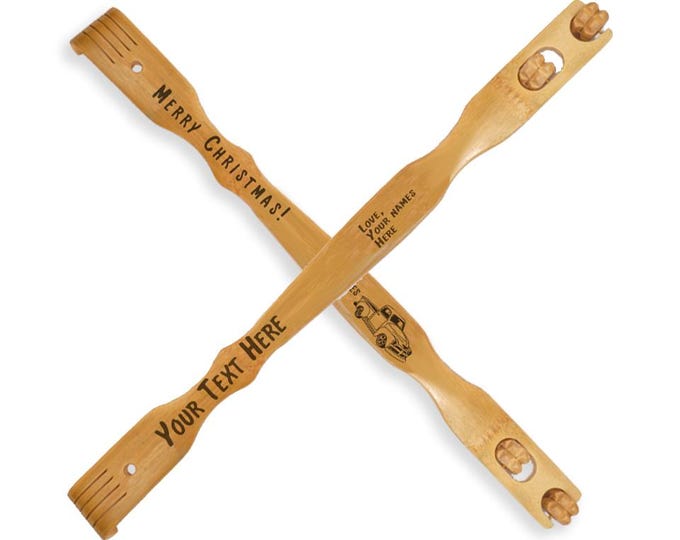 Backscratcher, Fathers Day Gift, Christmas Gift, Merry Christmas, Bamboo Roller Back Scratcher, Gift for Dad, Grandfather, Massage Roller