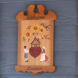 Personalized Tole Painted Wall Hanging, Tavern Sign, Decorative Art, Welcome Sign, Home Decor, Wedding Gift,