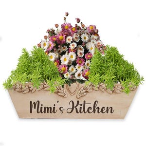 Personalized Farmhouse Herb Tray: Engraved Table Centerpiece