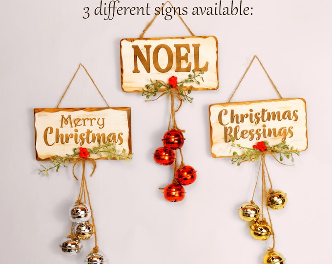 Merry Christmas Sign, Christmas Decor, Christmas Bells, Christmas Decoration, Christmas Ornament, Farmhouse Christmas