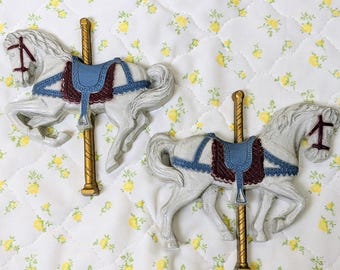Vintage Carousel Horses Wall Art by Homco, Nursery or Child's Room Decor