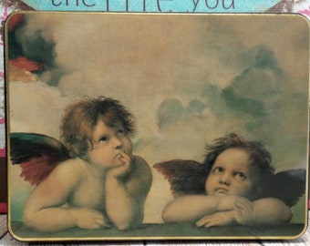 Vintage Raphael's Angels The Sistine Madonna, Decorative Tin & Religious Stationery, Spiritual Notecards, Erich Lessing, Art Resource