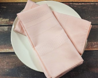 Vintage Pair of Pastel Pink Cloth Napkins, 17 x 17, polyester, Soft Pink, Pale Pink