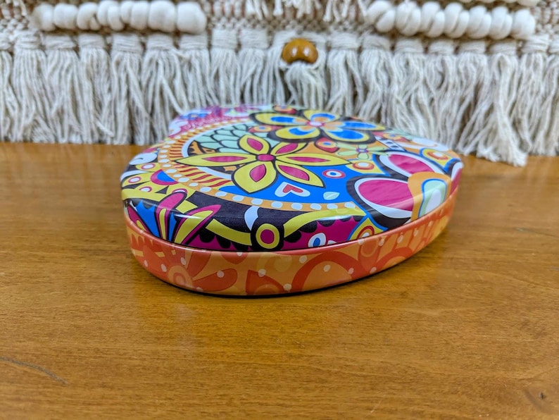 Vintage Brighton Flower Power Heart Shaped Jewelry Tin image 5
