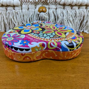 Vintage Brighton Flower Power Heart Shaped Jewelry Tin image 4
