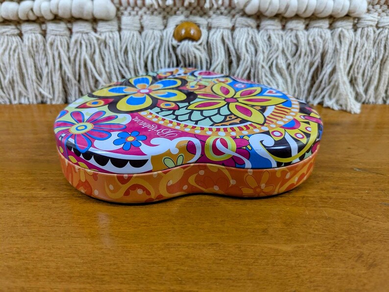 Vintage Brighton Flower Power Heart Shaped Jewelry Tin image 4