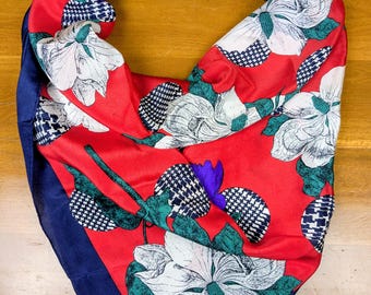 Vintage Ginnie Johansen Silk Scarf, Square 34"x34"