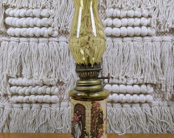Vintage Religious Mini Oil Lamp
