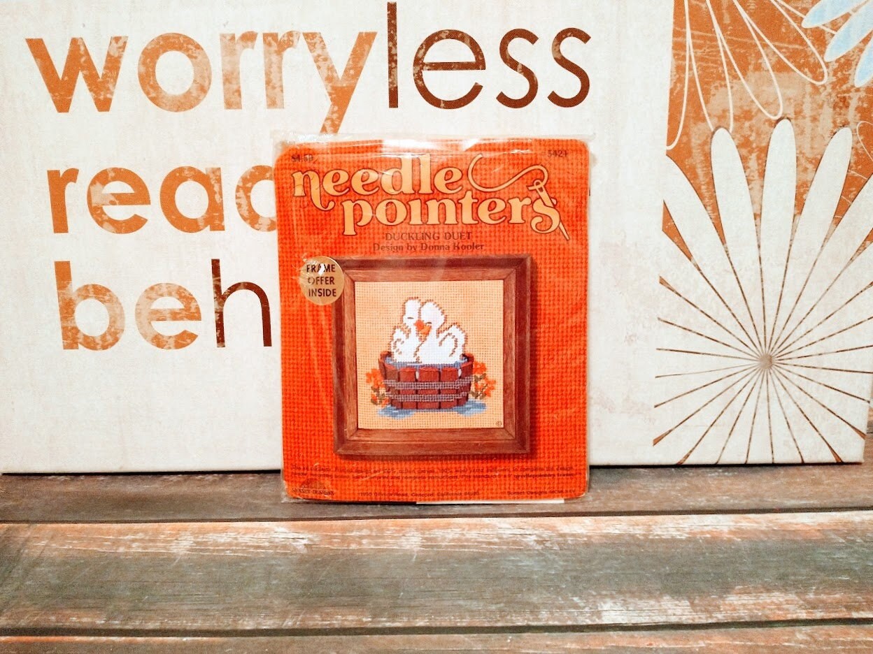 Vintage Needlepoint Kits 4 Unopened Kits Ducklings Etsy