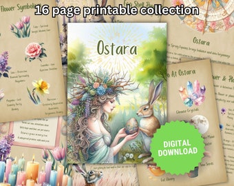 Ostara Printable Collection | 16 Beautifully Illustrated Pages | A4 - US Letter | Book Of Shadows Printable Grimoire Download | Junk Journal