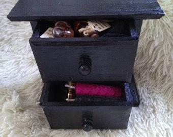 Witch Supplies - Mini Altar Within A Chest Of Drawers - Travel Altar - Witchcraft - Candle Magick - Spellwork - Occult  - Altar Set