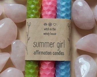 Summer Girl Beeswax Affirmation Candles