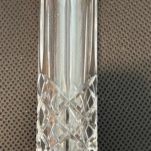 Barski Hand Cut -Mouth Blown Crystal Bud Vase - 8 " Height - Made in Poland